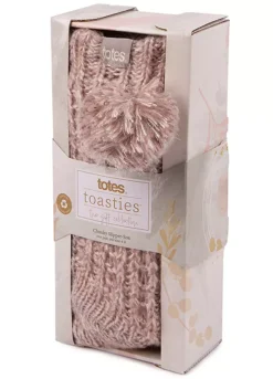 Totes Ladies Pink Luxury Sparkle Pom Pom Slipper Socks -Lush Fit Store Totes Ladies Pink Luxury Sparkle Pom Pom Slipper Socks99H840FRSP W01