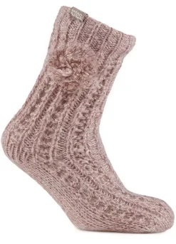 Totes Ladies Pink Luxury Sparkle Pom Pom Slipper Socks -Lush Fit Store Totes Ladies Pink Luxury Sparkle Pom Pom Slipper Socks99H840FRSP W03