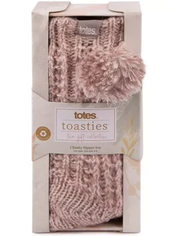 Totes Ladies Pink Luxury Sparkle Pom Pom Slipper Socks -Lush Fit Store Totes Ladies Pink Luxury Sparkle Pom Pom Slipper Socks99H840FRSP W04