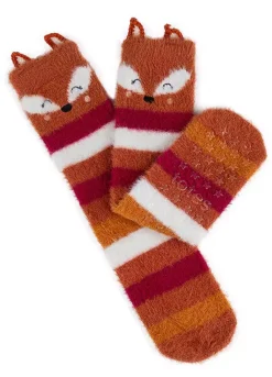 Totes Toasties Pair Of Ladies Novelty Fox Supersoft Socks -Lush Fit Store Totes Toasties Pair of Ladies Novelty Fox Supersoft Socks88J231FRSC W02