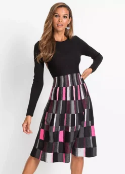 Two Tone Knitted Dress