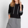 Two Tone Sweatshirt Dress -Lush Fit Store Two Tone Sweatshirt Dress936086FRSP