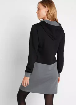 Two Tone Sweatshirt Dress -Lush Fit Store Two Tone Sweatshirt Dress936086FRSP W01