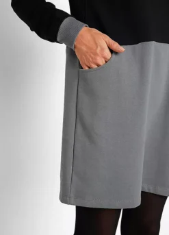 Two Tone Sweatshirt Dress -Lush Fit Store Two Tone Sweatshirt Dress936086FRSP W02