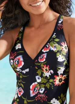 V-Neck Floral Swimsuit -Lush Fit Store V Neck Floral Swimsuit977293FRSP W02
