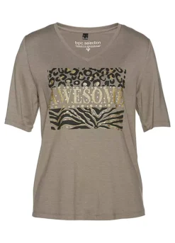 V-Neck Glitter Print T-Shirt -Lush Fit Store V Neck Glitter Print T Shirt913415FRSC