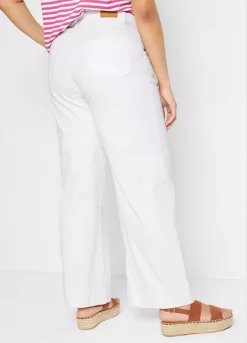 Wide Leg Denim Jeans -Lush Fit Store Wide Leg Denim Jeans948322FRSB W01