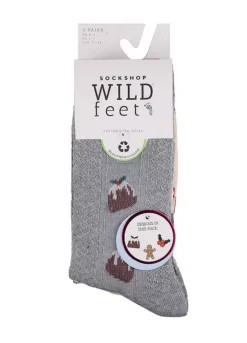 Wild Feet Ladies 3 Pack Seasonal Textured Knit Socks 9 Wild Feet Ladies 3 Pack Seasonal Textured Knit Socks -Lush Fit Store Wild Feet Ladies 3 Pack Seasonal Textured Knit Socks60D296FRSC W03