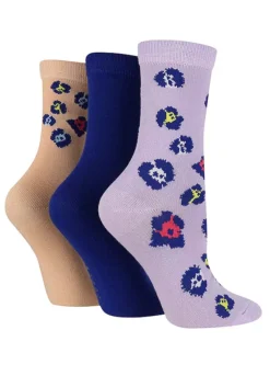 Wild Ladies Pack Of 3 Bamboo Jacquard Socks -Lush Fit Store Wild Ladies Pack of 3 Bamboo Jacquard Socks60C843FRSC W01