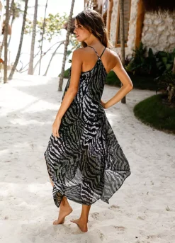 Zebra Print Beach Dress -Lush Fit Store Zebra Print Beach Dress920847FRSL W01