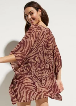 Zebra Print Kaftan -Lush Fit Store Zebra Print Kaftan941219FRSP W01