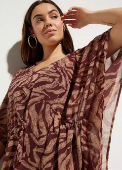 Zebra Print Kaftan -Lush Fit Store Zebra Print Kaftan941219FRSP W02