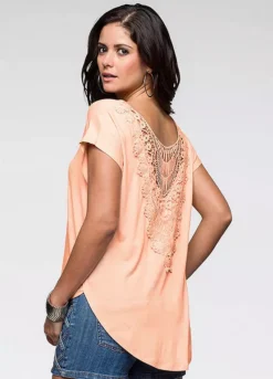 Bonprix Crochet Back T-Shirt -Lush Fit Store bonprix Crochet Back T Shirt932327FRSP W01